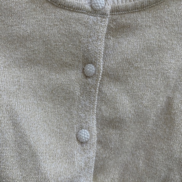 NWOT 18M Gold Sparkly Crop Sweater - Picture 2 of 4